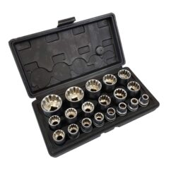 JUEGO DE VASOS ESTRIADOS 1/2'' - 19 PIEZAS 8-32MM
