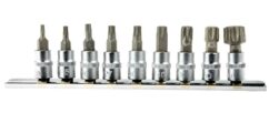 Juego de llaves TORX de chaveteros en regleta T10-T60 1/4' 9 piezas CR-V