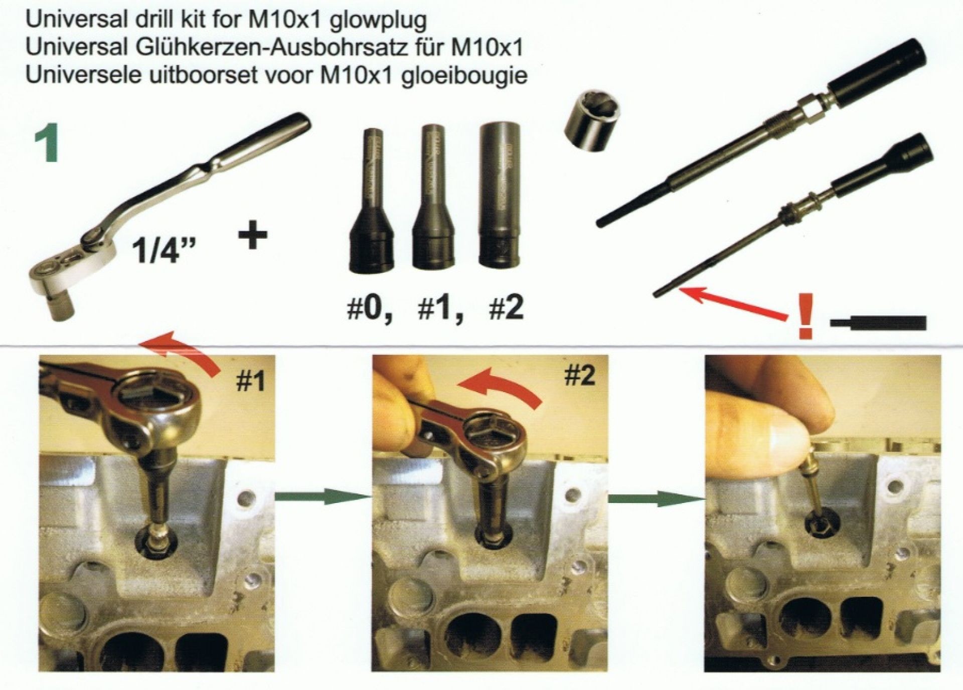 Kit de reparación de roscas de bujías de precalentamiento Profesional, Hecho en Alemania - Imagen 9