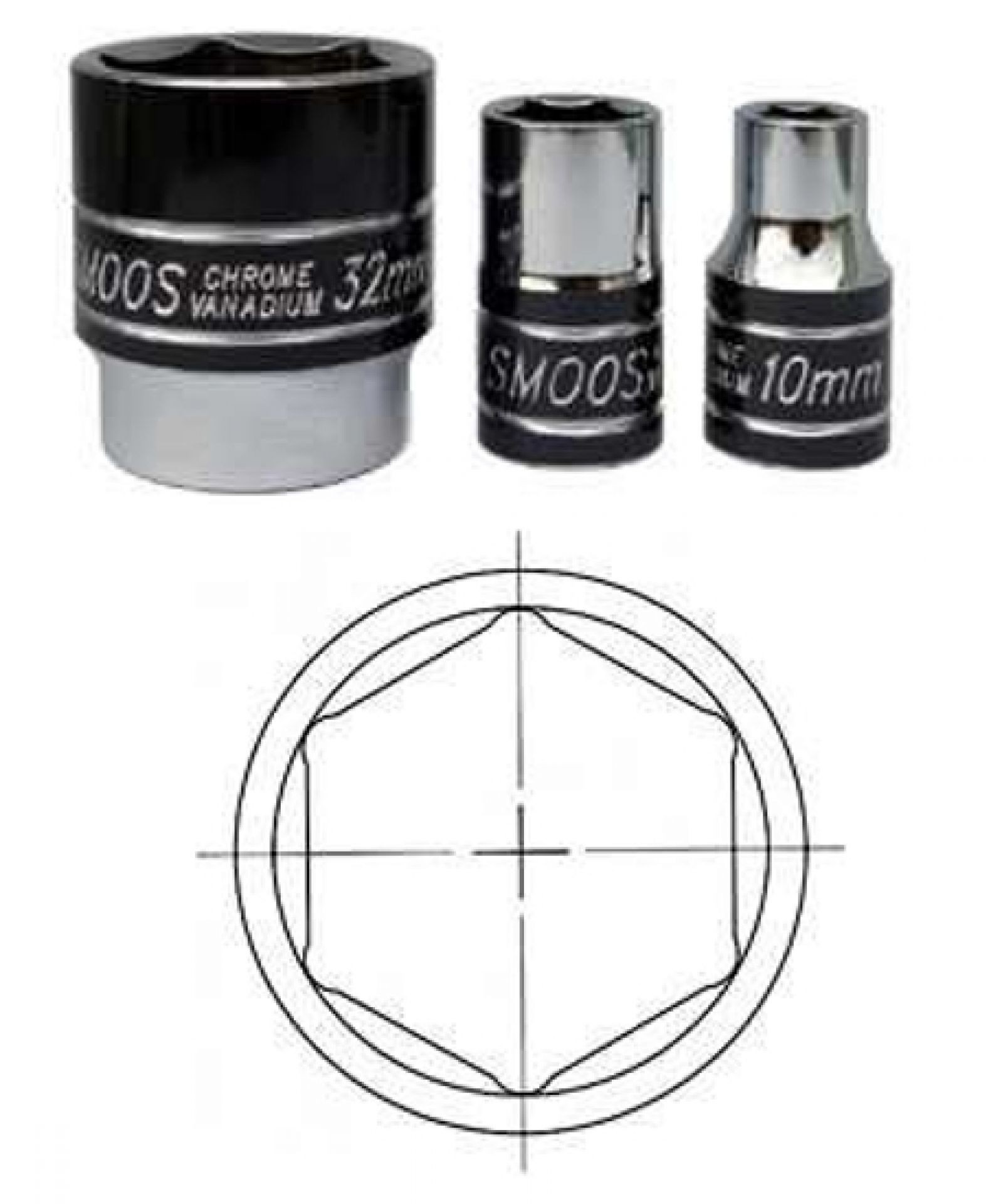 Vaso 26mm llave de vaso 6 ÁNGULOS 1/2' SMOOS - Imagen 3