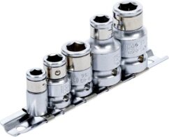 Adaptadores reductores para puntas 1/4'+3/8'+1/2', juego de adaptadores 5 uds. BGS-Alemania