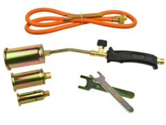 QUEMADOR DE GAS PARA TEJADO 3 BOQUILLAS 25, 30, 50 mm + MANGUERA 1,5 m propano-butano