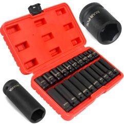 Juego de vasos de impacto largos y cortos 10-19mm 1/2" 20 uds.