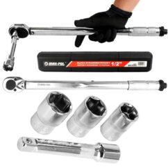 JUEGO LLAVE dinamométrica 28-210Nm 1/2' + ALARGADOR + VASOS 17/19/21mm