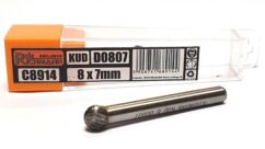 Lima rotativa cortadora de bolas para metal acero KUD 8x7mm tungsteno