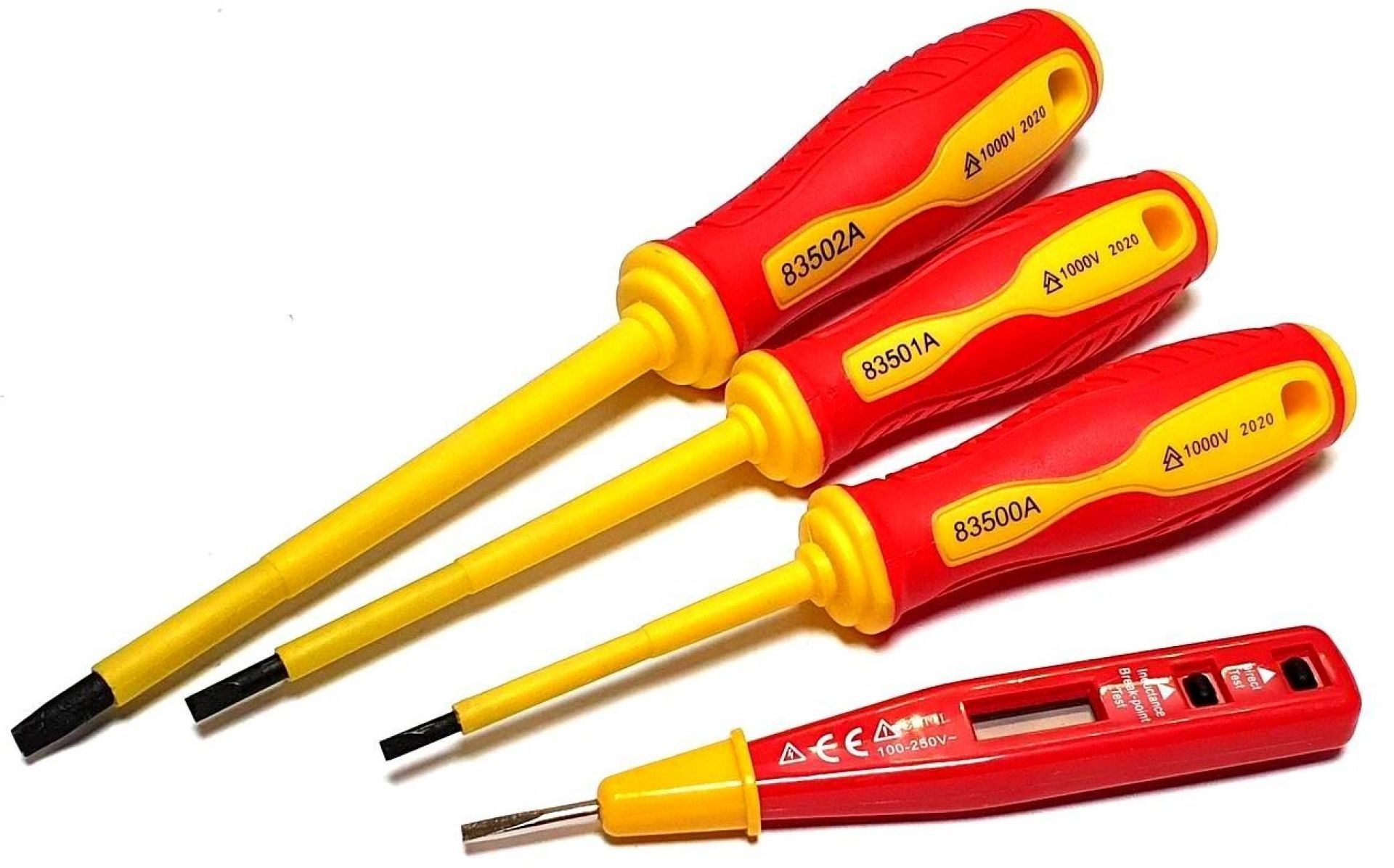 JUEGO DE DESTORNILLADORES AISLADOS 1000V 6 PIEZAS + COMPROBADOR DE TENSION ELECTRICISTA - Imagen 4