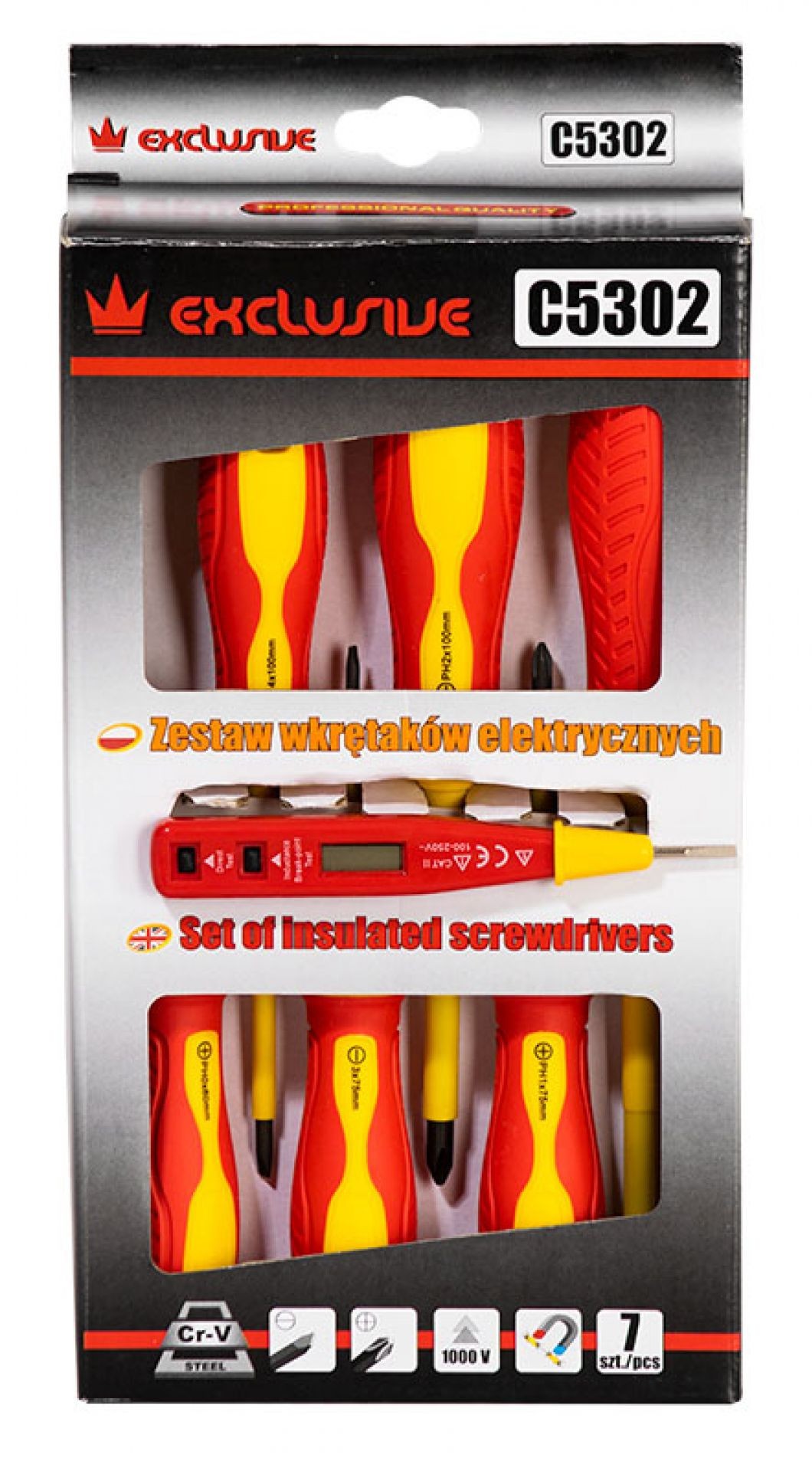JUEGO DE DESTORNILLADORES AISLADOS 1000V 6 PIEZAS + COMPROBADOR DE TENSION ELECTRICISTA - Imagen 7