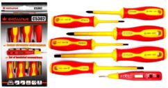 JUEGO DE DESTORNILLADORES AISLADOS 1000V 6 PIEZAS + COMPROBADOR DE TENSION ELECTRICISTA