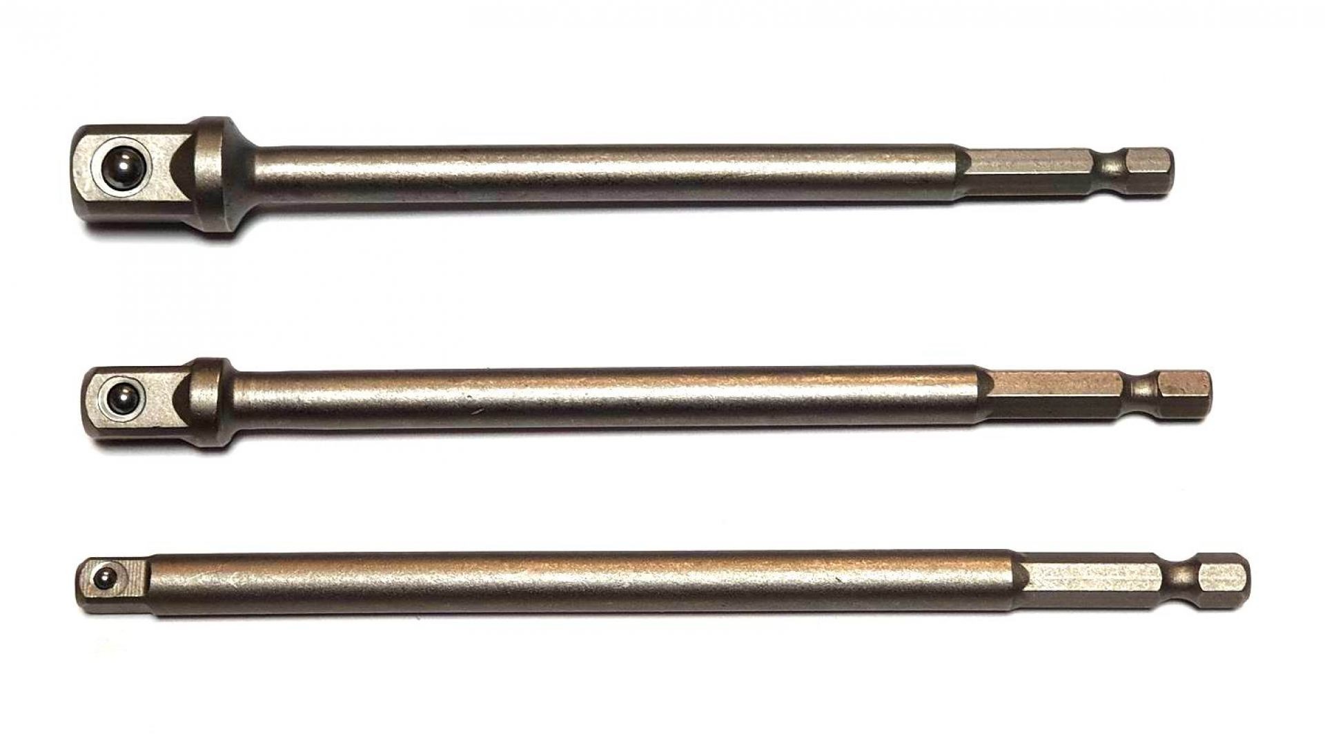 ADAPTADORES EXTENSIONES PARA DESTORNILLADORES PARA VASOS 1/4' 3/8' 1/2' JUEGO de 3 uds. 150mm - Imagen 3