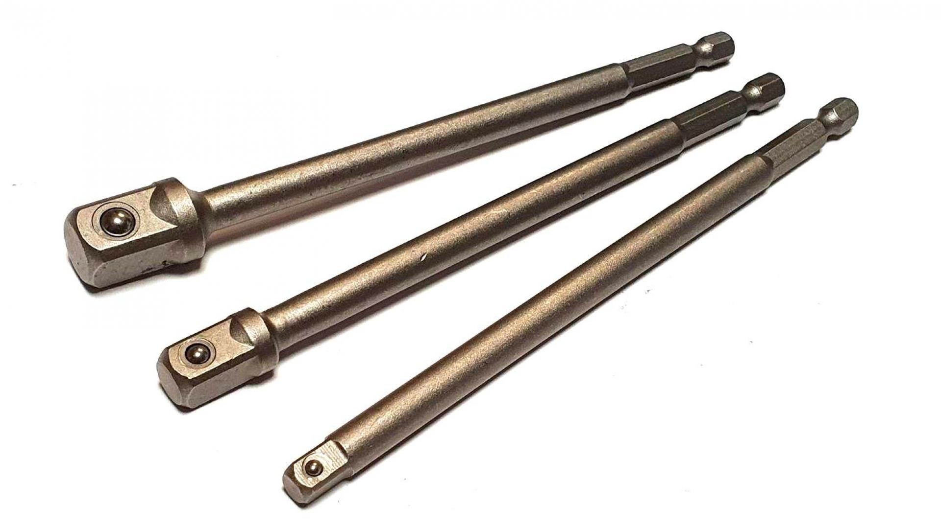 ADAPTADORES EXTENSIONES PARA DESTORNILLADORES PARA VASOS 1/4' 3/8' 1/2' JUEGO de 3 uds. 150mm - Imagen 6