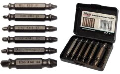 Extractores para tornillos y cabezas de tornillos dañados, 6 piezas. colocar