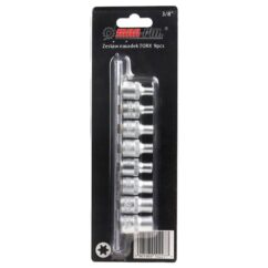 VASOS TORX-E JUEGO DE 8 LLAVES DE VASO 3/8' E4-E14 + REGLETA