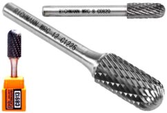 LIMA ROTATIVA CORTADORA DE RODILLOS PARA ACERO METAL CRC 10x20mm, REDONDEADA