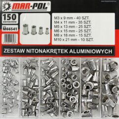 TUERCAS REMACHABLES JUEGO DE TUERCAS REMACHABLES DE ALUMINIO M3- M10, 150 UD