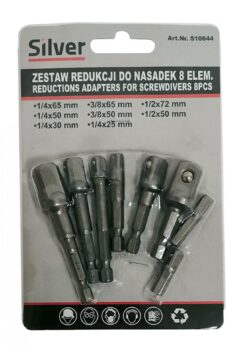 ADAPTADORES REDUCCIONES PORTABROCAS PARA VASOS 1/4' 3/8' 1/2' 8 ELEMENTOS.
