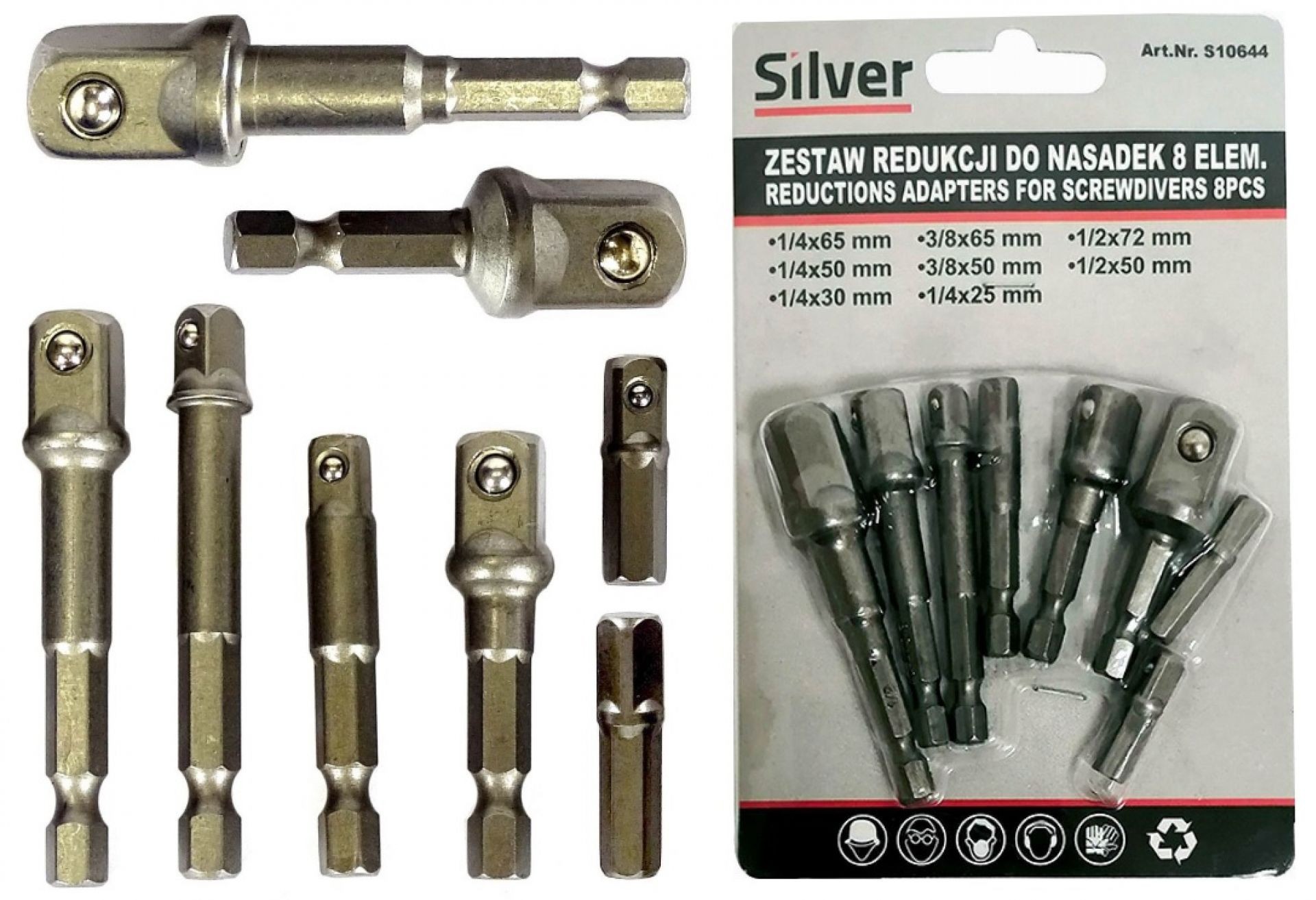 ADAPTADORES REDUCCIONES PORTABROCAS PARA VASOS 1/4' 3/8' 1/2' 8 ELEMENTOS. - Imagen 5
