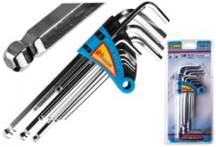 ALLENS CON BOLA 1.5-10mm JUEGO DE LLAVES ALLEN 9 pzs HEXAGONALES