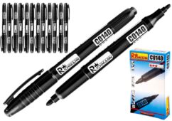 MARCADOR DE CONSTRUCCIÓN DE DOBLE CARA, NEGRO, 12 uds. CONJUNTO DE MARCADORES