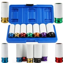 LLAVES DE VASO PARA LLANTAS DE ALEACIÓN 17-27mm 1/2' 7 ELEMENTOS. JUEGO DE VASOS BJC