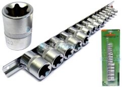 JUEGO DE VASOS 14 pzas 1/4 +3/8 +1/2 TORX E JONNESWAY
