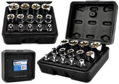 LLAVES TORX E4-E24 JUEGO 14 1/2' 3/8' 1/4'