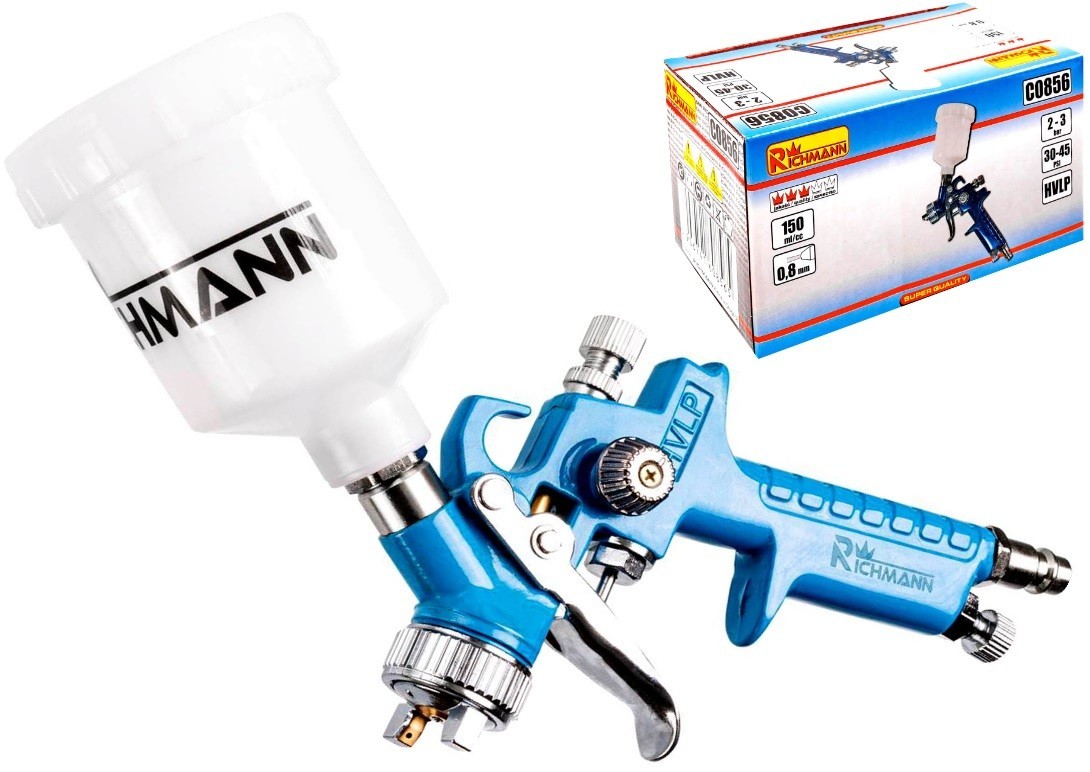 PISTOLA DE PINTURA MINI BOQUILLA 0.8mm 150ml BAJA PRESIÓN HVLP - Imagen 9