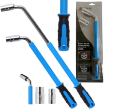 LLAVE DE RUEDA EXTENSIBLE + VASO 17 19 21 23mm, TELESCÓPICA