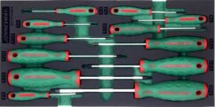 DESTORNILLADORES TORX T5-T40 14 UNIDADES INSERTO CAJÓN ESPUMA EVA, JONNESWAY