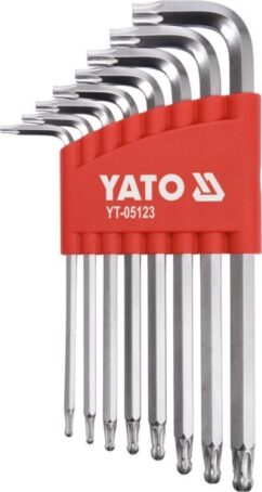 JUEGO DE LLAVES TORX CON BOLA, LARGAS, 8 PIEZAS. T9-T40 YATO