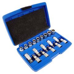JUEGO DE VASOS TORX VASOS LLAVES E-TORX 1/2 19 ELEMENTOS