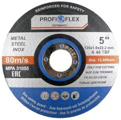 Disco corte metal Profi Flex acero 125x1.0mm plano 41A
