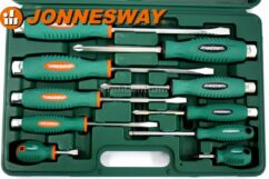 JUEGO DESTORNILLADORES COLADORES 10uds JONNESWAY