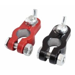 ABRAZADERAS DE ALUMINIO PARA BATERÍA 2 PCS PLUS - MENOS