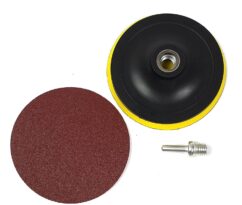 Disco de pulido con velcro vástago 125 mm + rosca M14, para amoladora y taladro