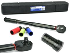 LLAVE DINAMOMÉTRICA 1/2" 28-210nm vasos 3 piezas Negro HD