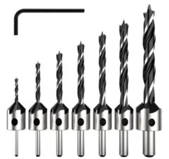 Brocas para madera con avellanador 3-10mm, juego de brocas 7 piezas