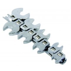 LLAVES ABIERTAS LATERALES 10-22 MM CR-V PARA TRINQUETE 3/8' JUEGO 8 ELEMENTOS.