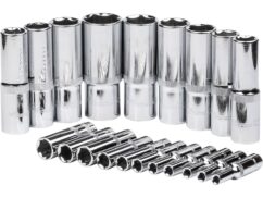 VASOS LARGOS 4-24mm 1/2'+1/4' 20 EL. JUEGO DE INSERCIONES PARA CARRO