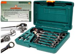 LLAVES COMBINADAS DE CARRACA + ADAPTADORES Jonnesway
