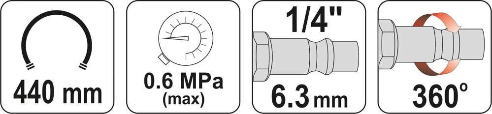 PISTOLA DE INFLADO DE RUEDAS CON MANÓMETRO YATO - Imagen 6