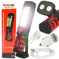 LINTERNA LÁMPARA DE TALLER LED COB 3W 240 lum BATERIA IMÁN 2800 mAh Li-ion