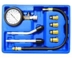 Comprobador de compresión gasolina 0-20 BAR, 6 adaptadores