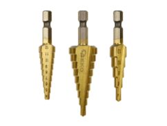 Juego de 3 brocas cónicas hexagonales de 1/4" (3-12,4-12,4-20 mm)