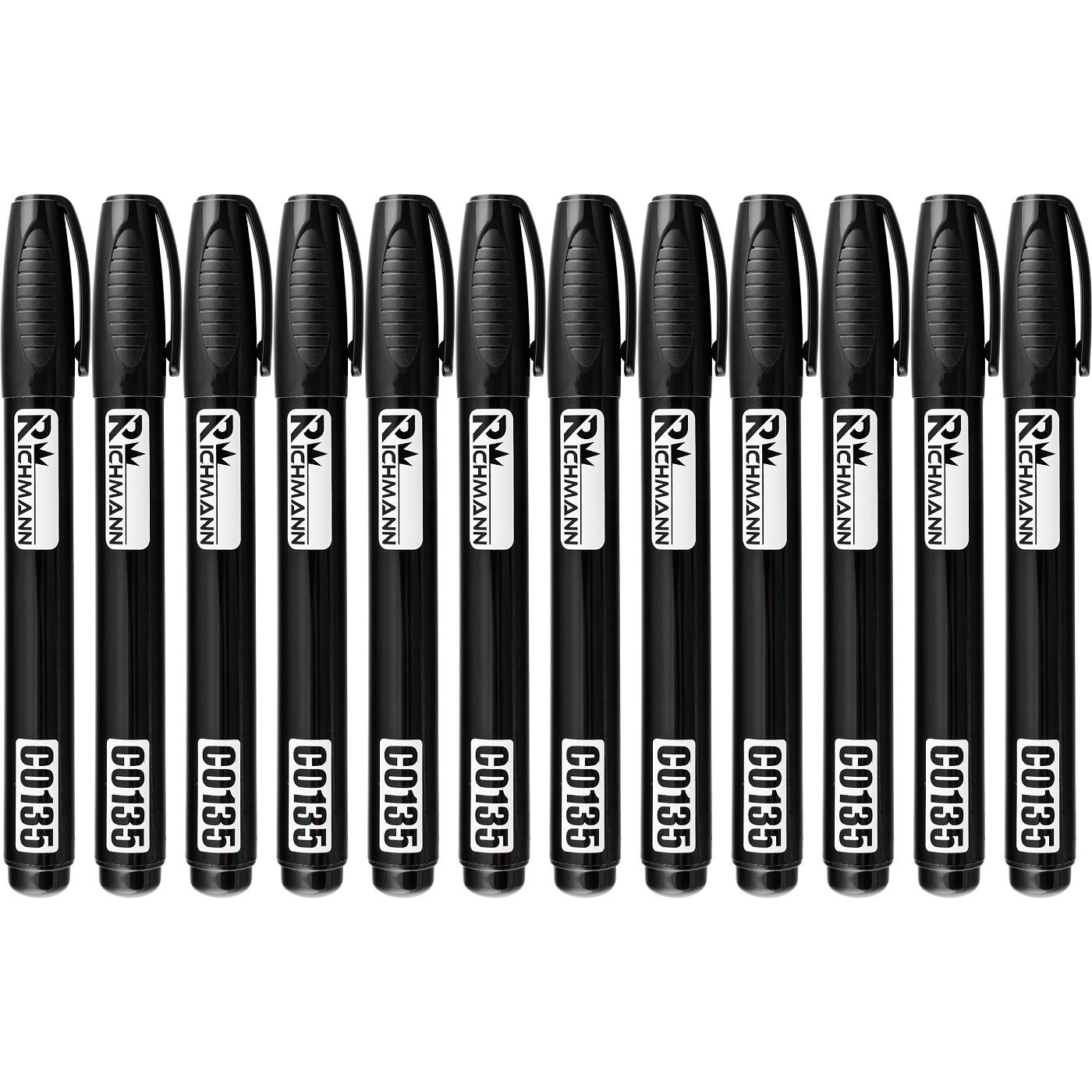 Rotulador de construcción permanente negro, resistente al agua, grueso, 2 mm, 12 uds. Richman - Imagen 3