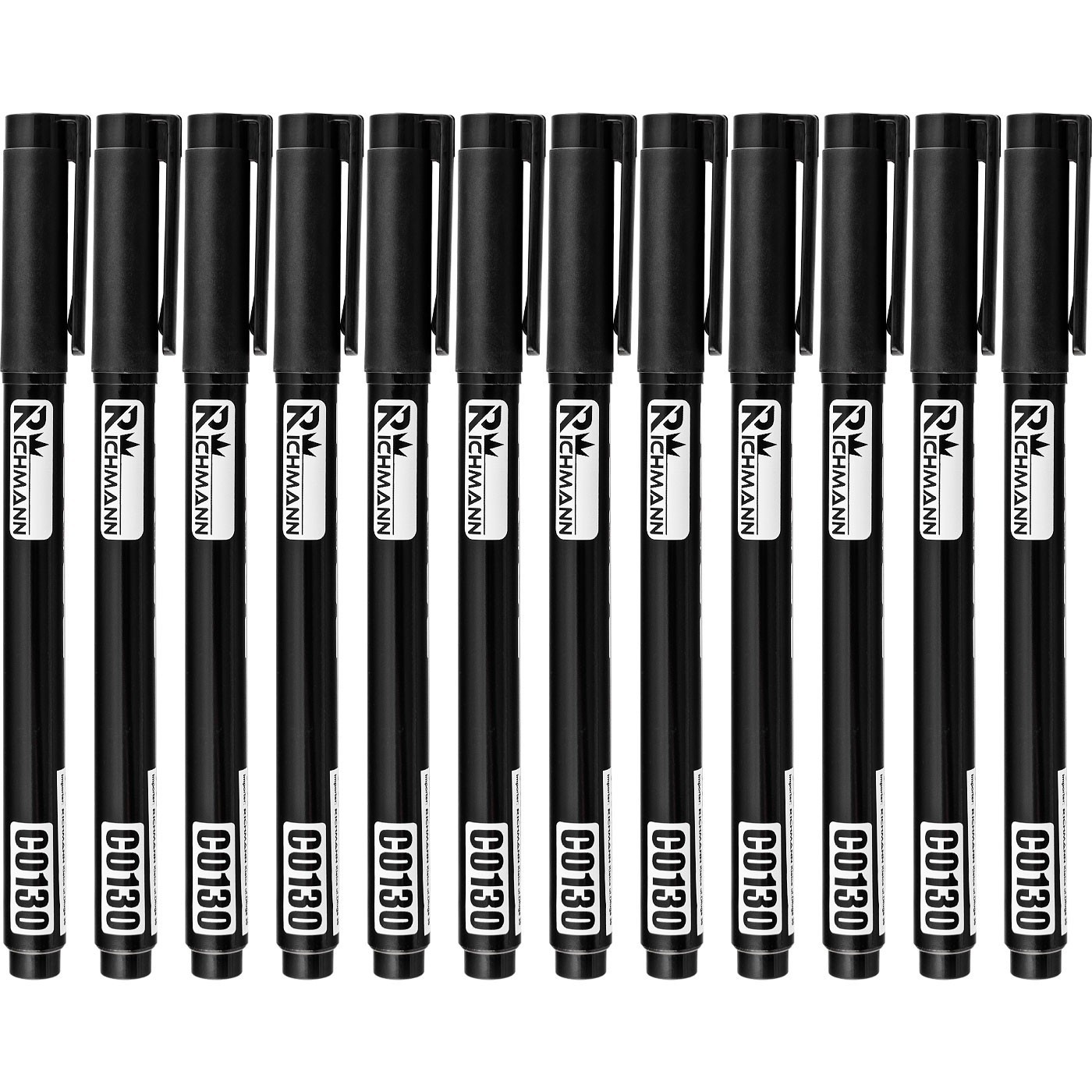 Marcador de construcción permanente negro, resistente al agua, 1 mm, 12 uds. Richman - Imagen 3