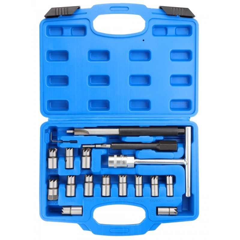 Cortadores para limpieza de asientos de inyectores, juego de 17 piezas. - Imagen 3
