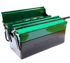 JONNESWAY Caja de herramientas corredera de metal con compartimentos.