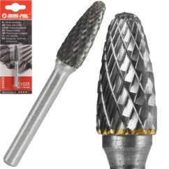Fresa Lima rotativa para metal, acero F1025, tungsteno de 6 mm