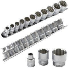 Juego de 11 vasos de 12 puntas en pulgadas de 5/16'-15/16'. Asta de 3/8'