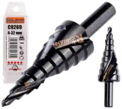 Broca espiral escalonada para metal 4-32 mm HSS RICHMANN
